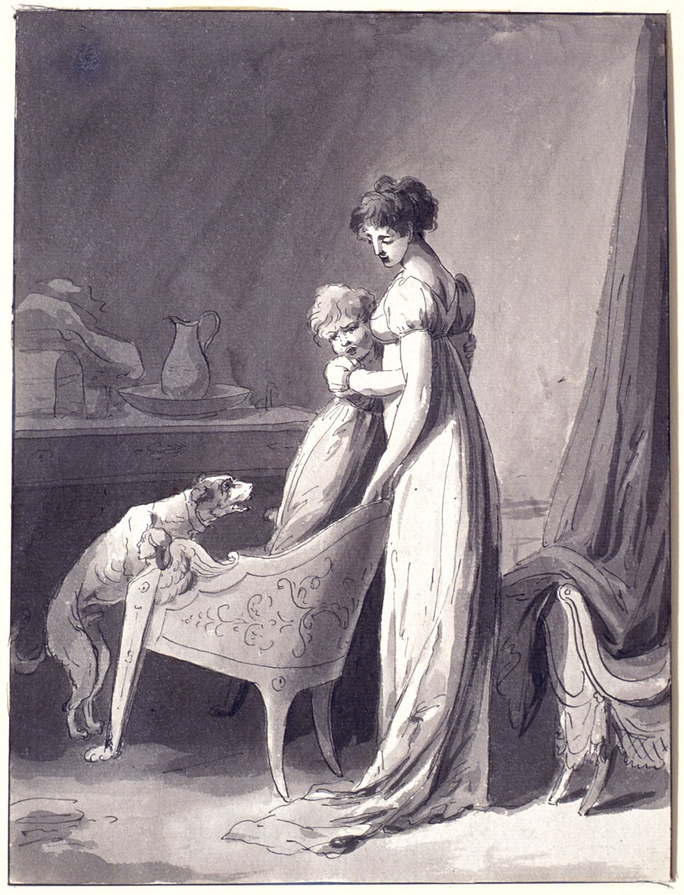 Kobieta z dzieckiem i psem autorstwa Louis Leopold Boilly