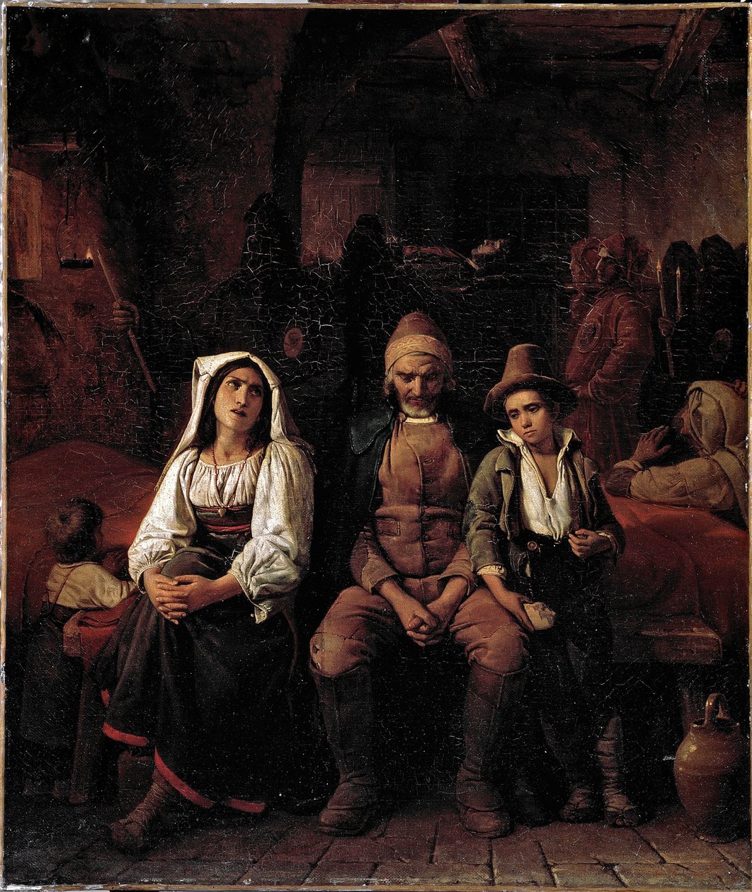 Pogrzeb w rzymskim malarstwie wiejskim autorstwa Louisa Leopolda Roberta (1794-1835) - Genes Galleria d