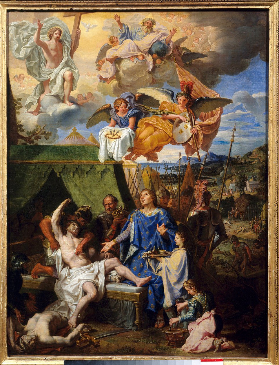 Thaumaturgie: „” Król Ludwik IX (1214-1270) (Saint Louis) walczący z ecrouelles ”” Obraz Louisa Licherie De Beury (1629-1687) Niedz. 0,79 x 0,58 m Rouen, Musee Des Beaux Arts autorstwa Louis Licherie de Beurie