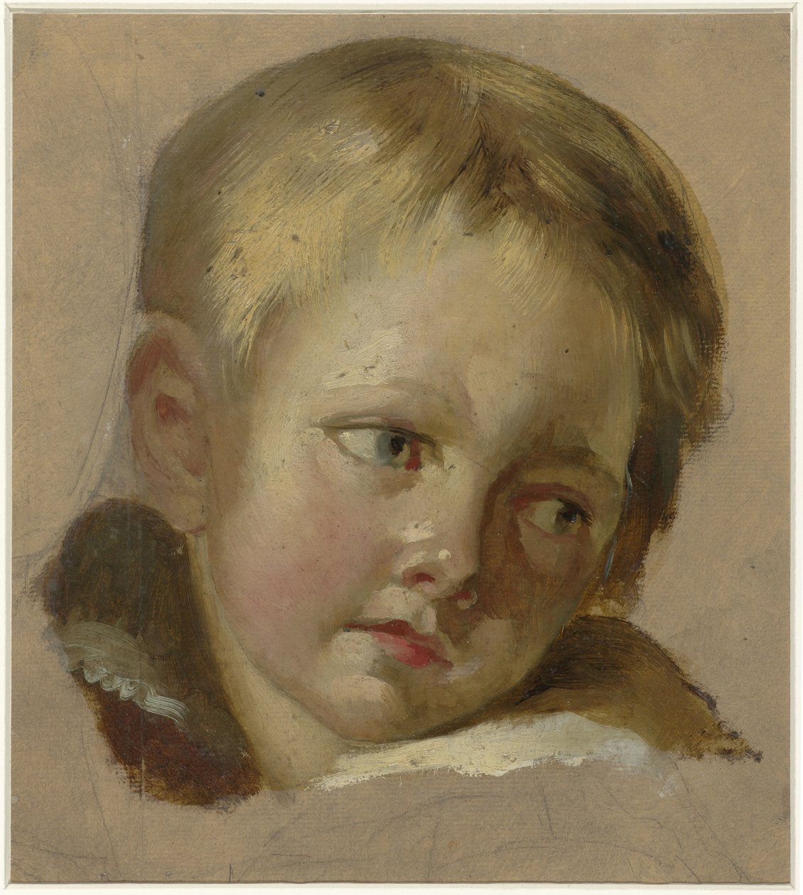 Szkic głowy dziecka z jasnymi blond włosami autorstwa Louis Léopold Boilly (rejected attribution)