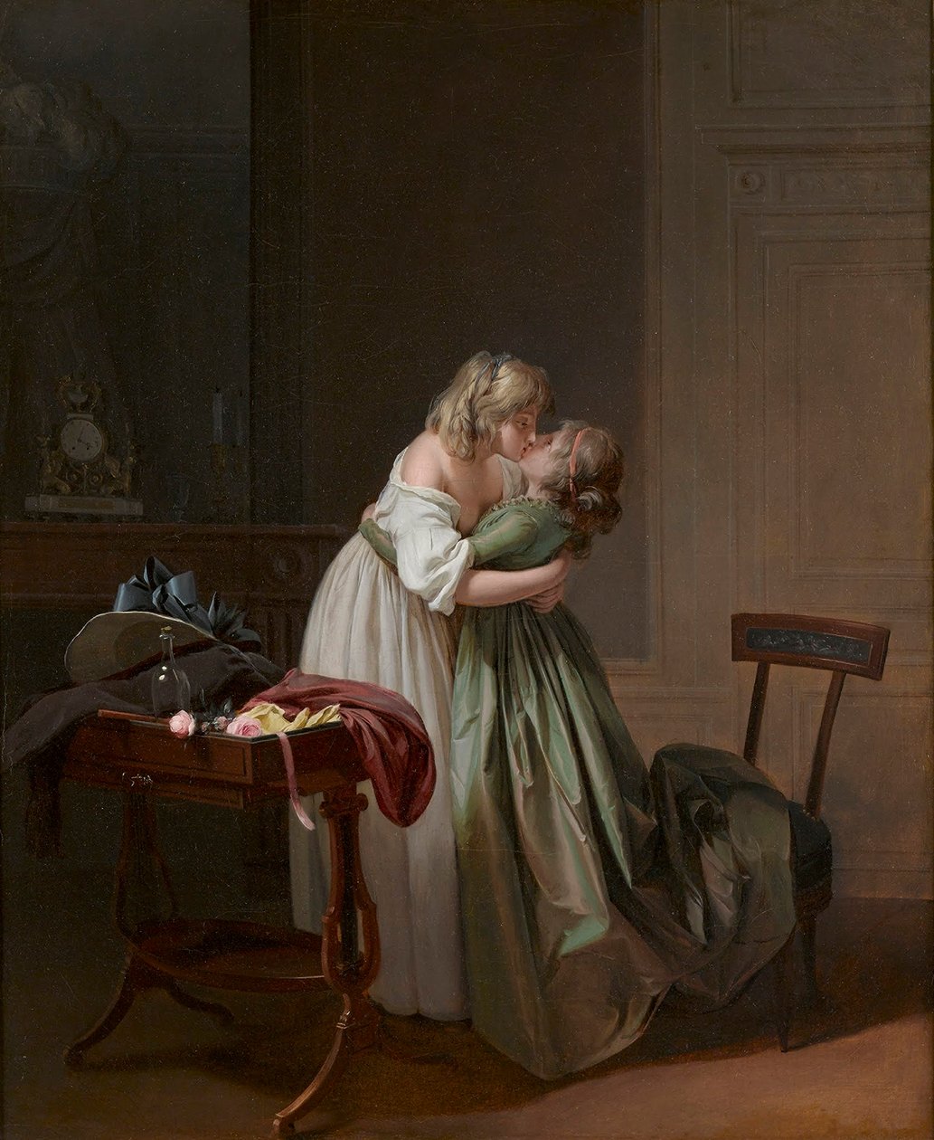 Louis-Léopold Boilly - Dwie całujące się młode kobiety autorstwa Louis Leopold Boilly