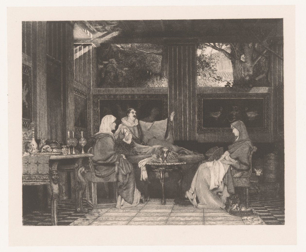 Venantius Fortunatus czyta swoje wiersze Radegondzie VI autorstwa Louis  Lucas