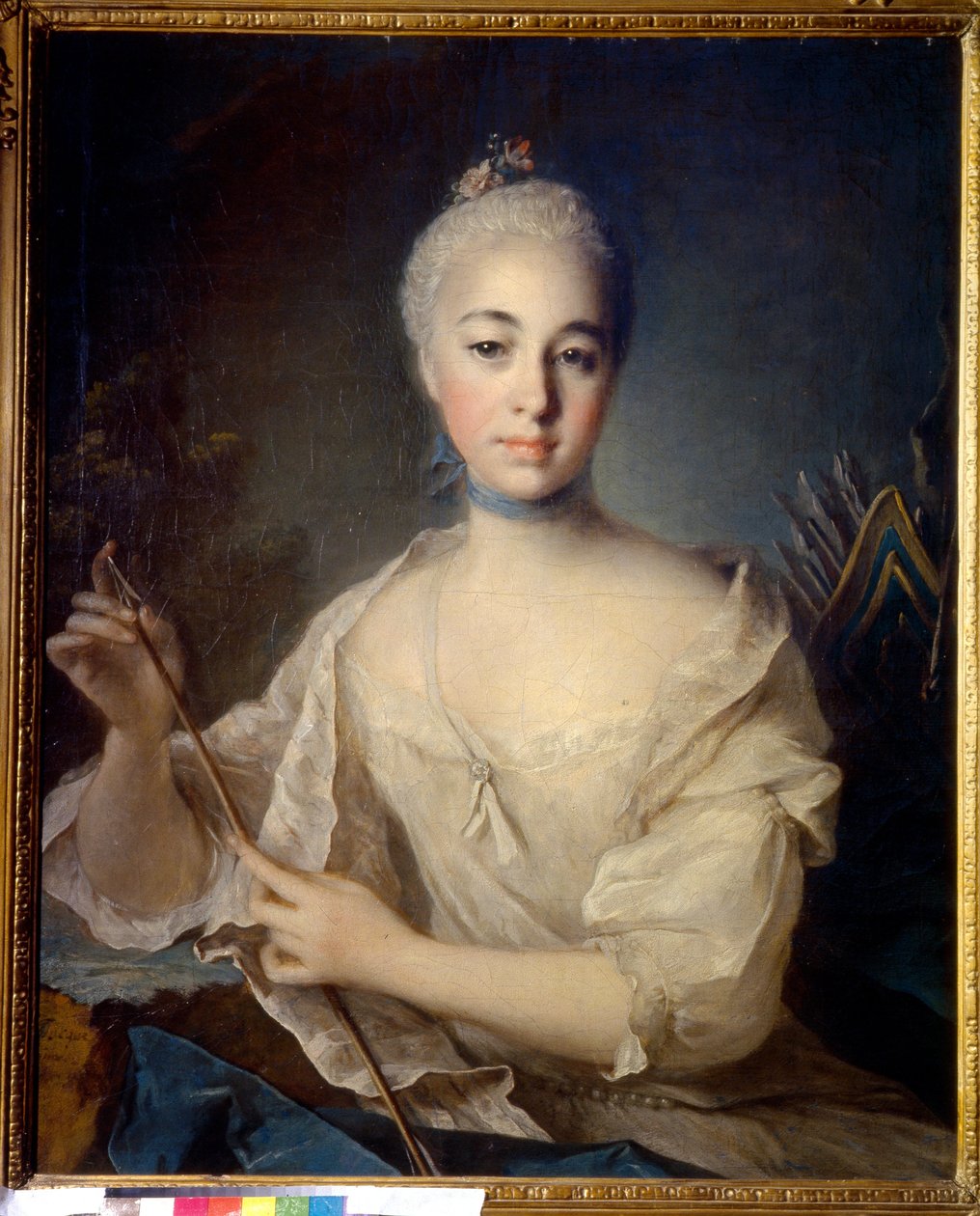 Portret hrabiny Anny Woroncowej (1743-1769) (Portret hrabiny A. Woroncowej). Obraz Louisa Tocque (1696-1772), olej na płótnie, ok. 1758 r. Sztuka francuska autorstwa Louis Tocqué