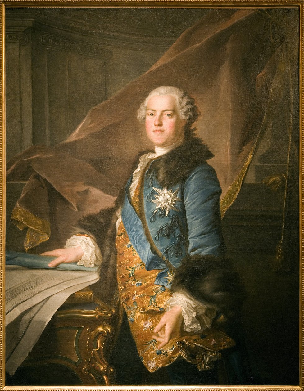 Portret Abla Francois Poissona, markiza de Marigny (1727-1781), nadzorcy budynków królewskich, obraz olejny na płótnie Louisa Tocque (1696-1772). Fotografia, KIM Youngtae, Paryż, Musee Carnavalet. autorstwa Louis Tocqué