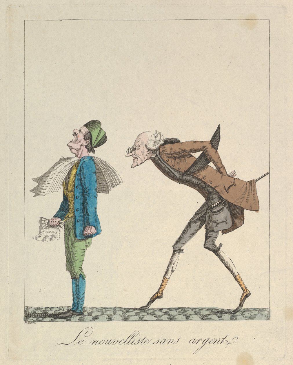 Le Nouvelliste Sans Argent, 1814. autorstwa Louis Maleuvre