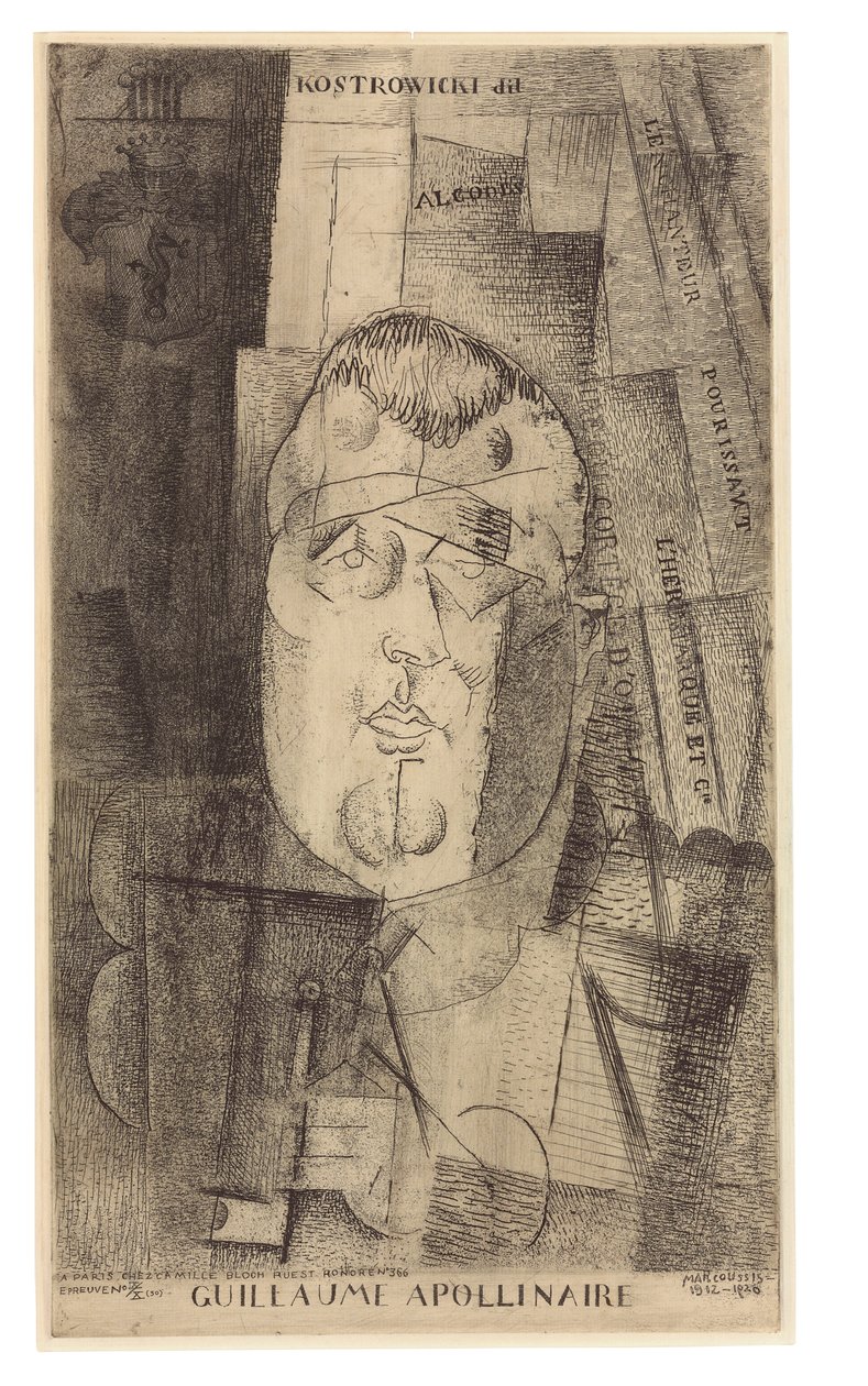 Portret Guillaume Apollinaire, 1912-20 autorstwa Louis Marcoussis