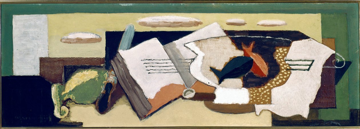 Wazon ze złotą rybką (olej na płótnie) autorstwa Louis Marcoussis