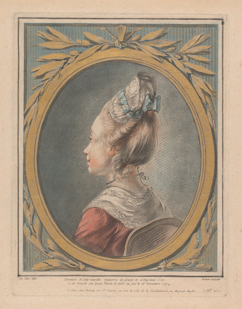 Głowa młodej dziewczyny zwrócona w lewo autorstwa Louis Marin Bonnet