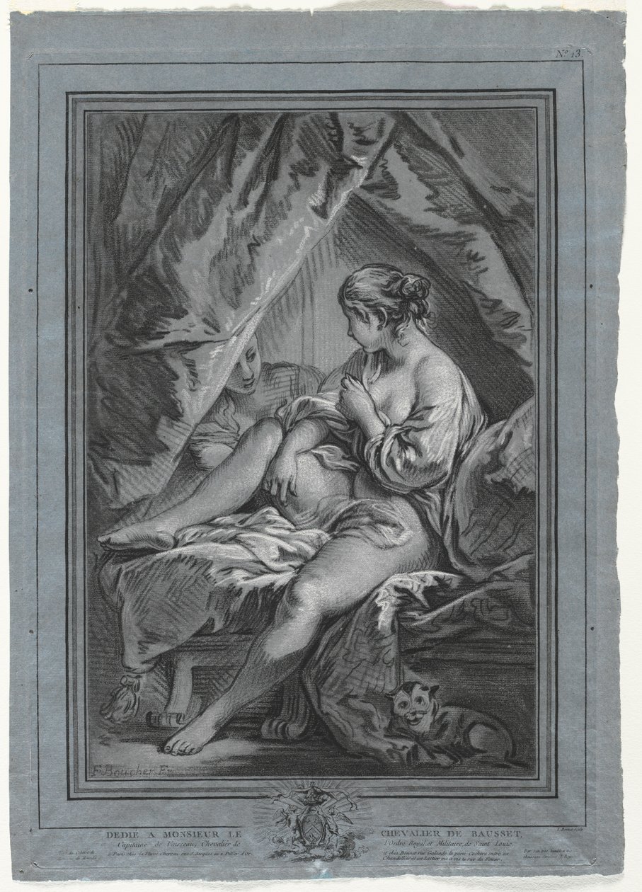 Młoda kobieta siedząca na łóżku, 1764-1767. autorstwa Louis Marin Bonnet