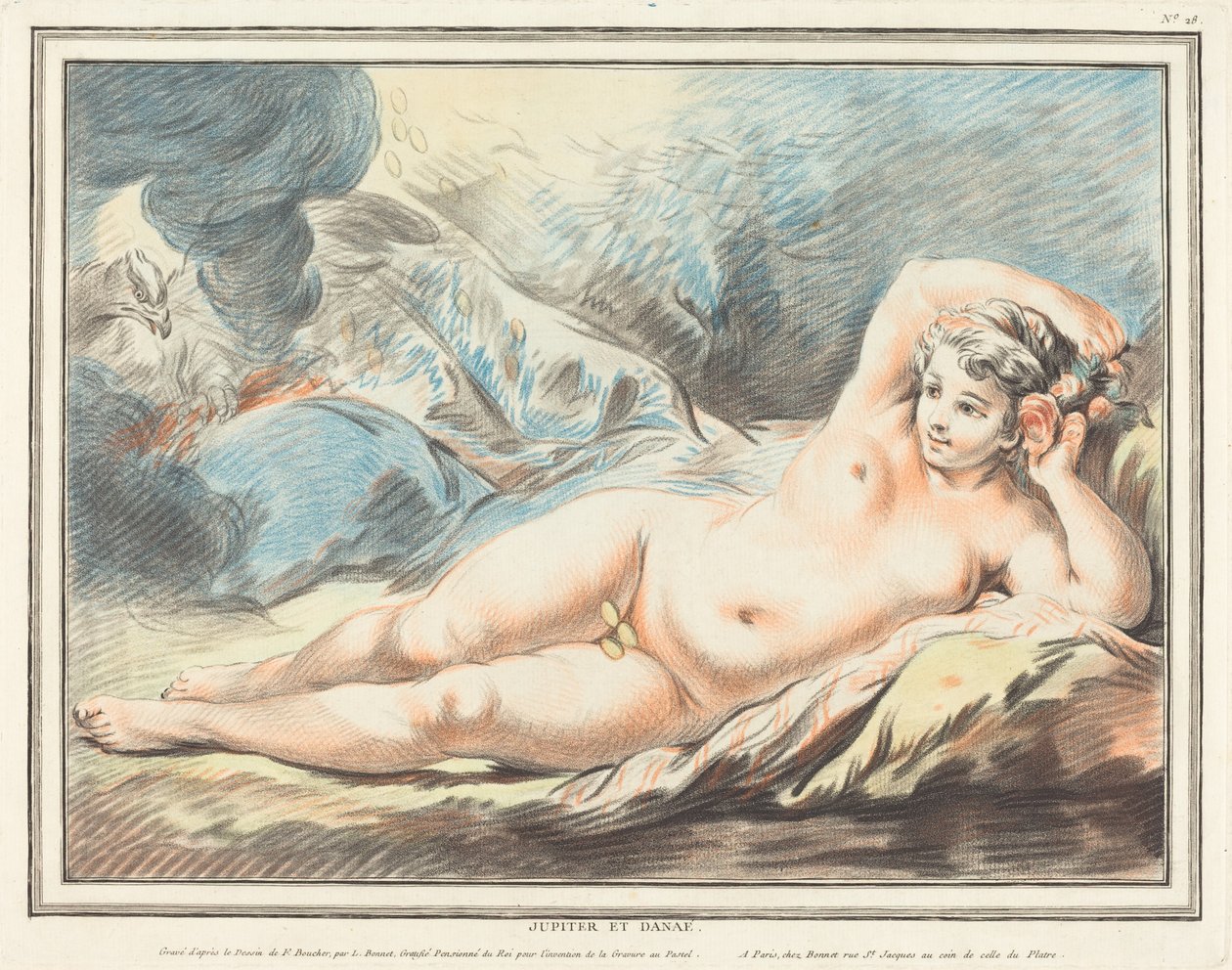 Jowisz i Danae autorstwa Louis Marin Bonnet after François Boucher
