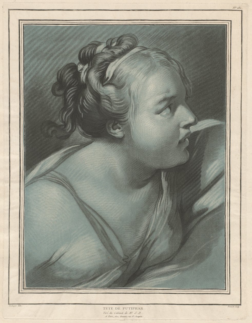 Tête de Putiphar (Głowa żony Potyfara) autorstwa Louis Marin Bonnet, after Jean Baptiste Deshays