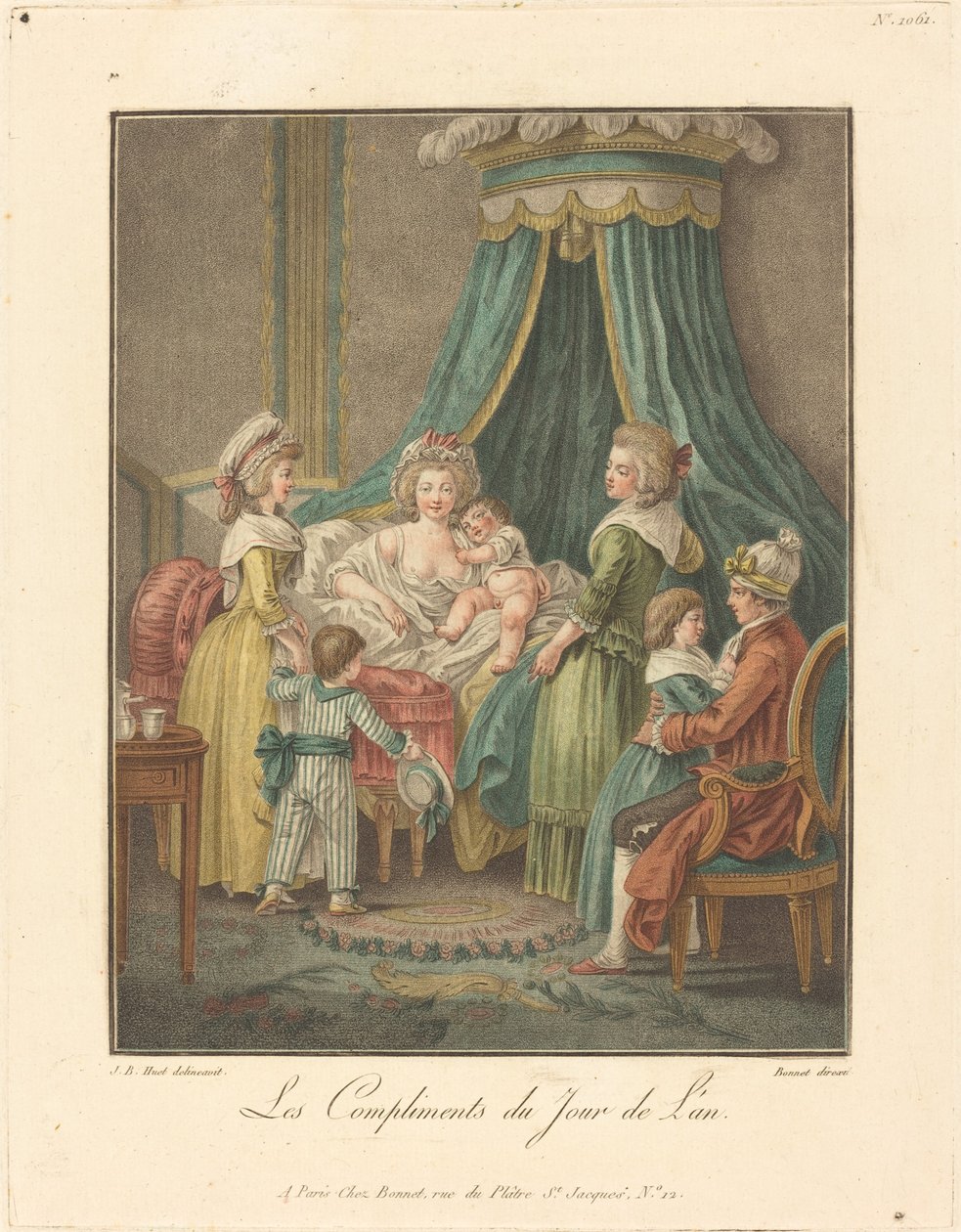 Noworoczne komplementy autorstwa Louis Marin Bonnet after Jean Baptiste Hüet, I