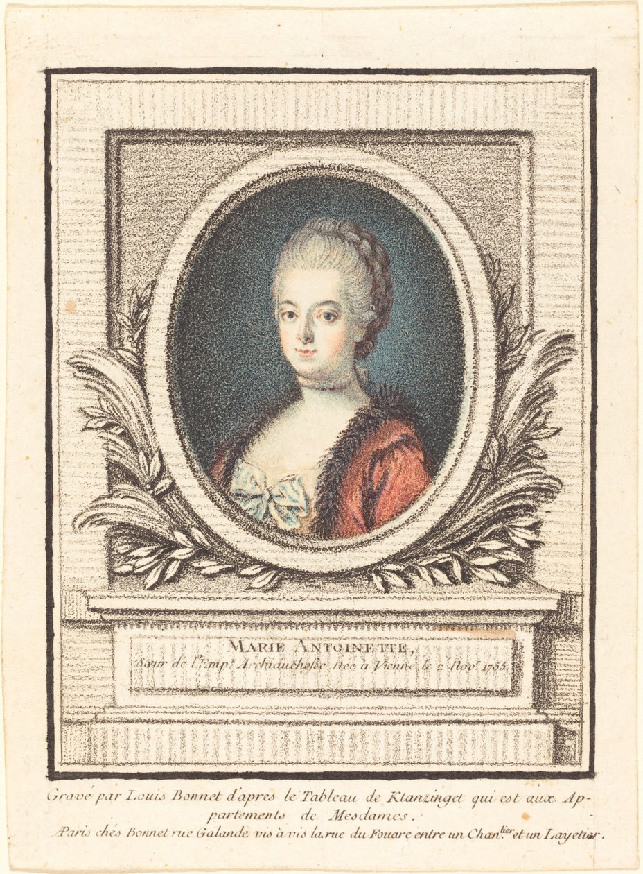 Maria Antonina, Dauphine autorstwa Louis Marin Bonnet after Joseph Kranzinger