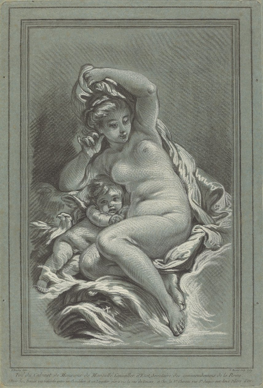 Wenus i Kupidyn na delfinie autorstwa Louis Marin Bonnet after Juste François Boucher