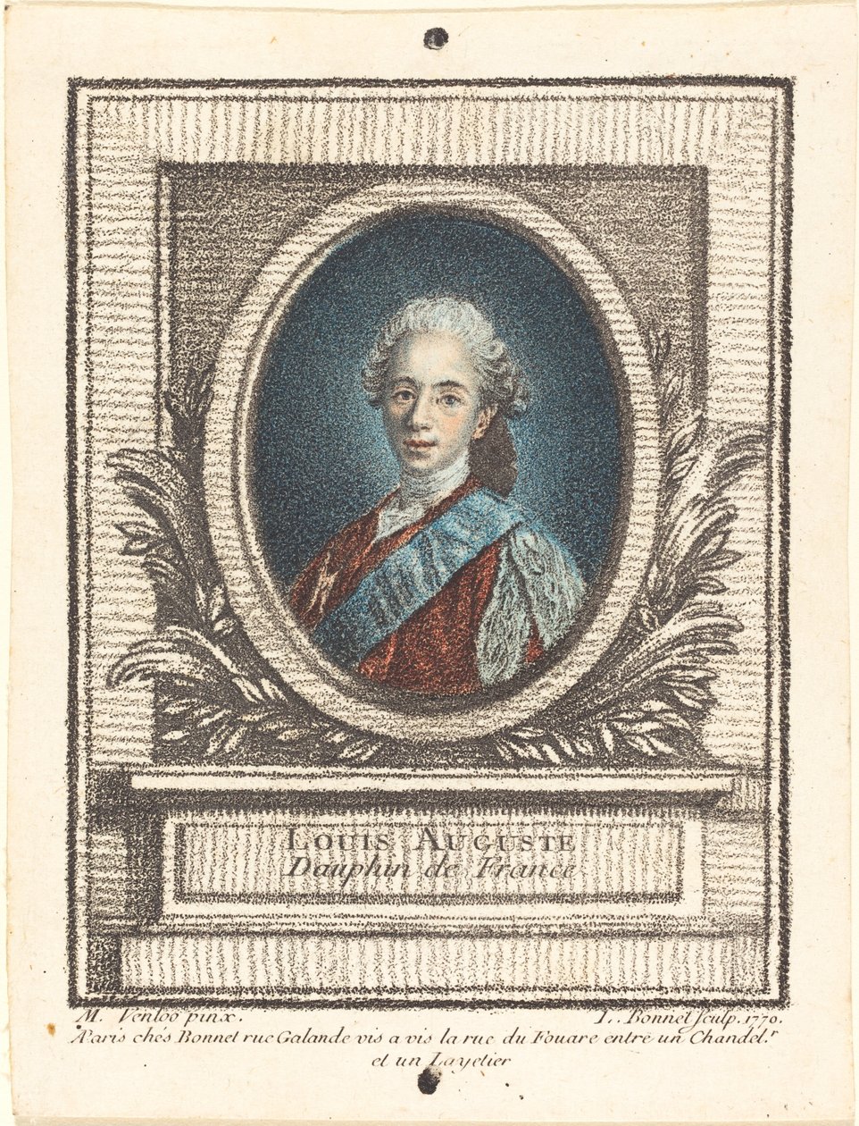 Louis-Auguste, Delfin Francji autorstwa Louis Marin Bonnet after Louis Michel Van Loo