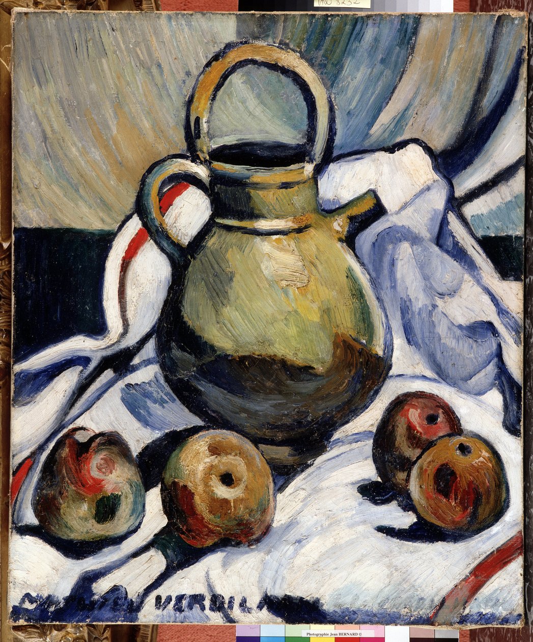 Martwa natura z dzbanem i jabłkami, obraz Louisa Mathieu Verdilhana (1875-1928), wym. 55x46 cm Informacja obowiązkowa: Kolekcja fundacji dotyczy Prowansji, Marsylii autorstwa Louis Mathieu Verdilhan