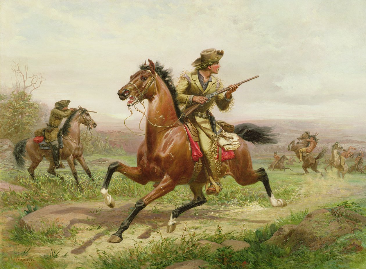 Buffalo Bill walczący z Indianami autorstwa Louis Maurer