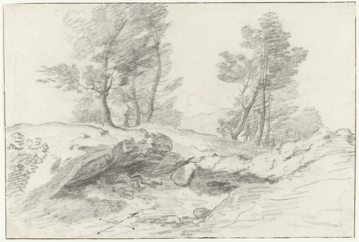Grotte delle Capre aan de grens w pobliżu Nemorosa en Fredda Podróż do Włoch, Sycylii i Malty - 1778 (tytuł serii) autorstwa Louis Mayer