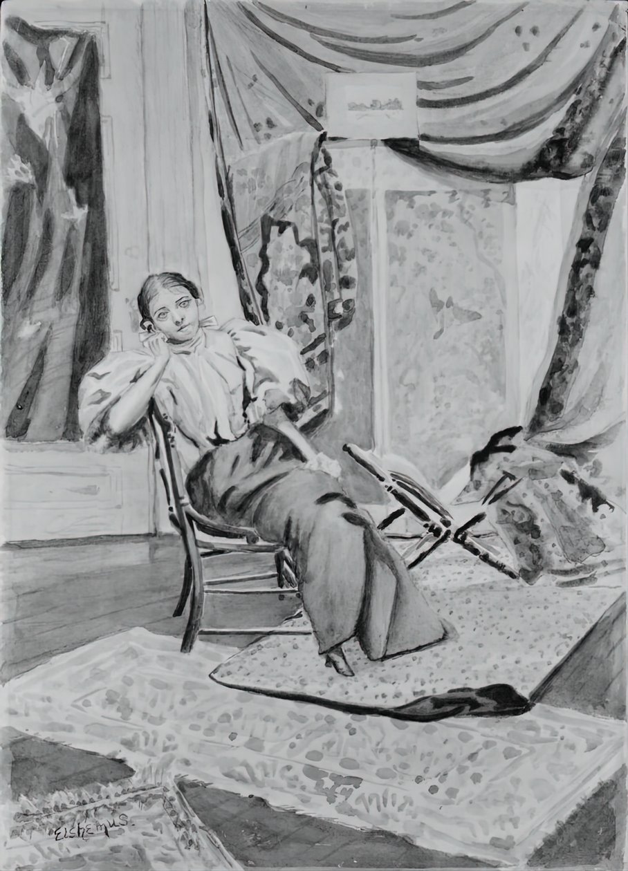 Dziewczyna na krześle, ok. 1891. autorstwa Louis Michel Eilshemius