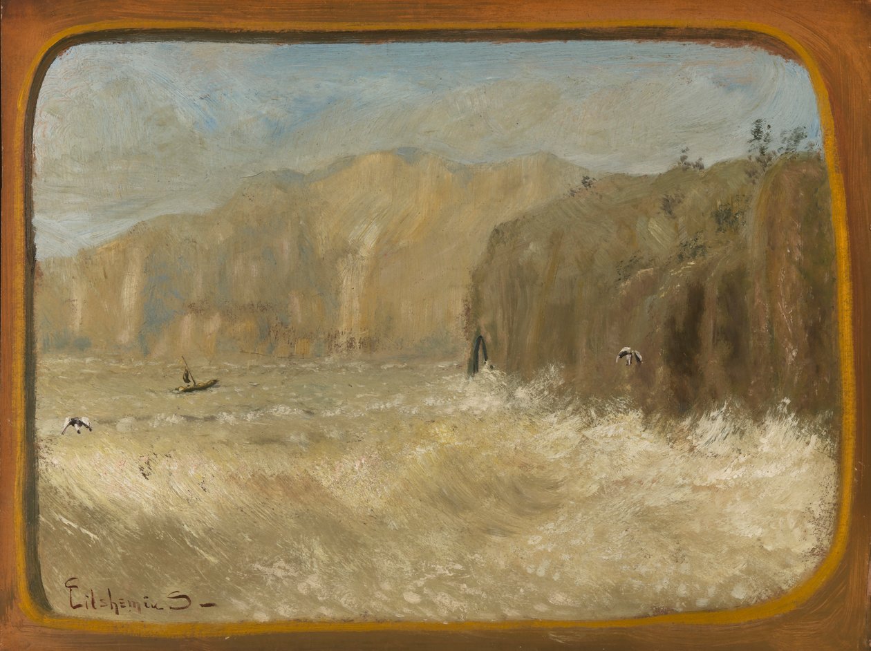 Dwie mewy i klify, ca. 1913-1921. autorstwa Louis Michel Eilshemius