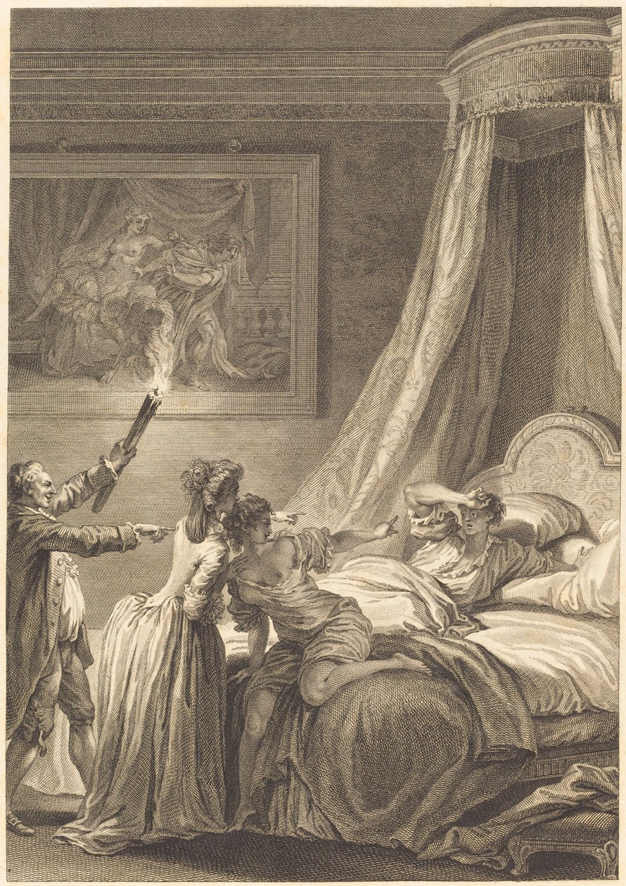 Le gascon puni autorstwa Louis Michel Halbou and Antoine Jean Duclos after Jean Honoré Fragonard