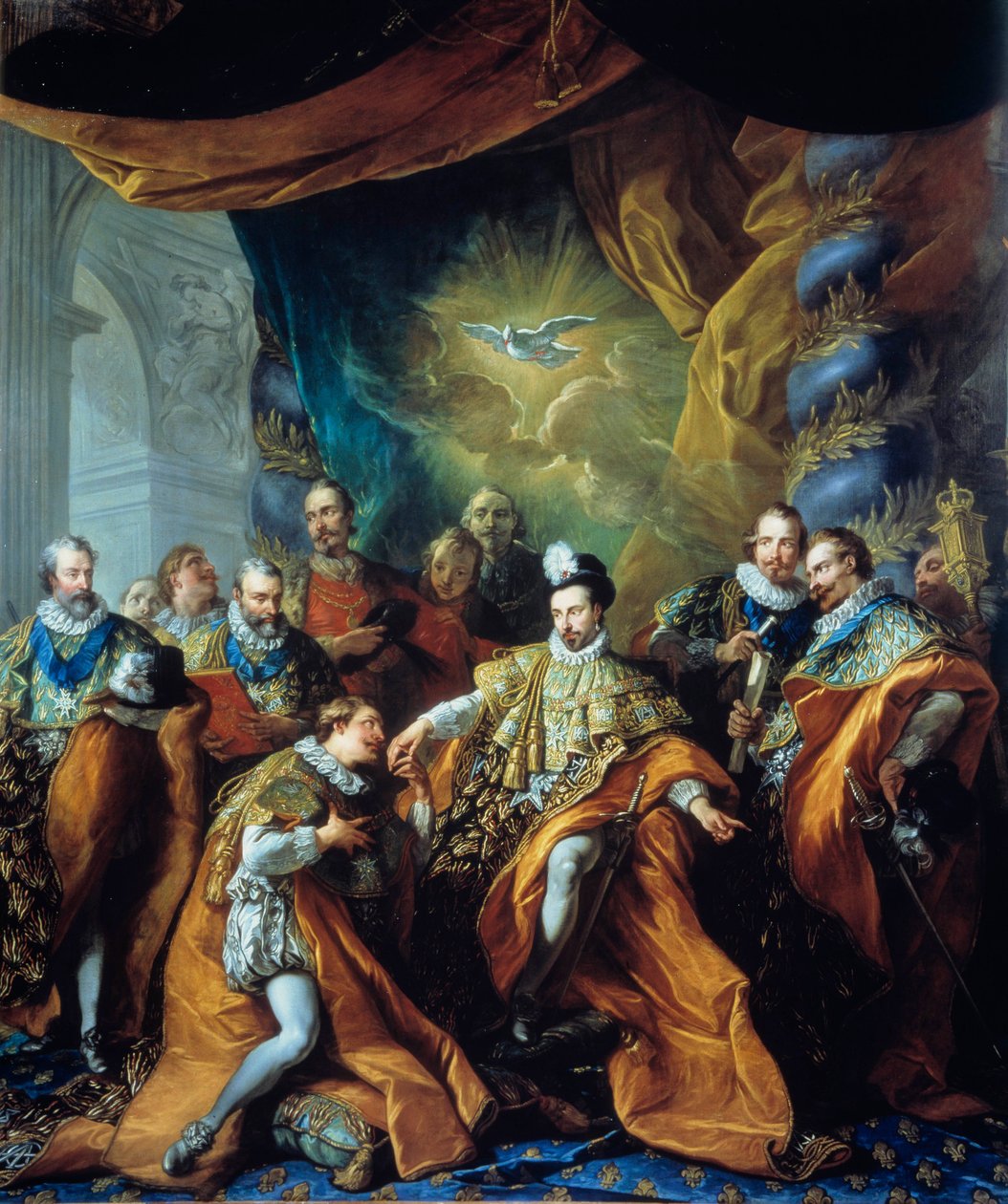 Ustanowienie Orderu Ducha Świętego (Order Ducha Świętego) Henryka III Obraz Louis Michel van Loo (1707-1771). 18 wiek. Paryż, Musee de la Legion d
