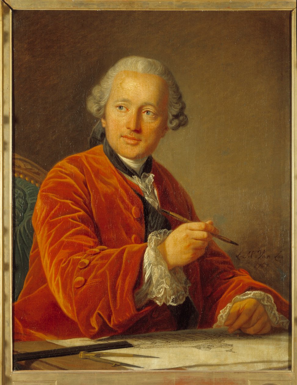 Portret Germaina Soufflota (1713-1780) architekta Panteonu Obraz Louis Michel van Loo (1707-1771) XVIII wiek 0,79x0,62 m autorstwa Louis Michel van Loo