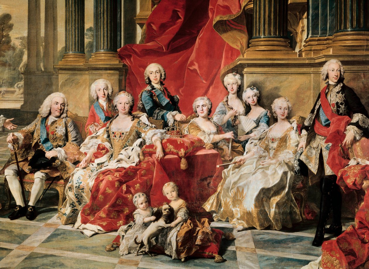 Filip V otoczony rodziną. Fragment obrazu Louis Michel van Loo autorstwa Louis Michel van Loo
