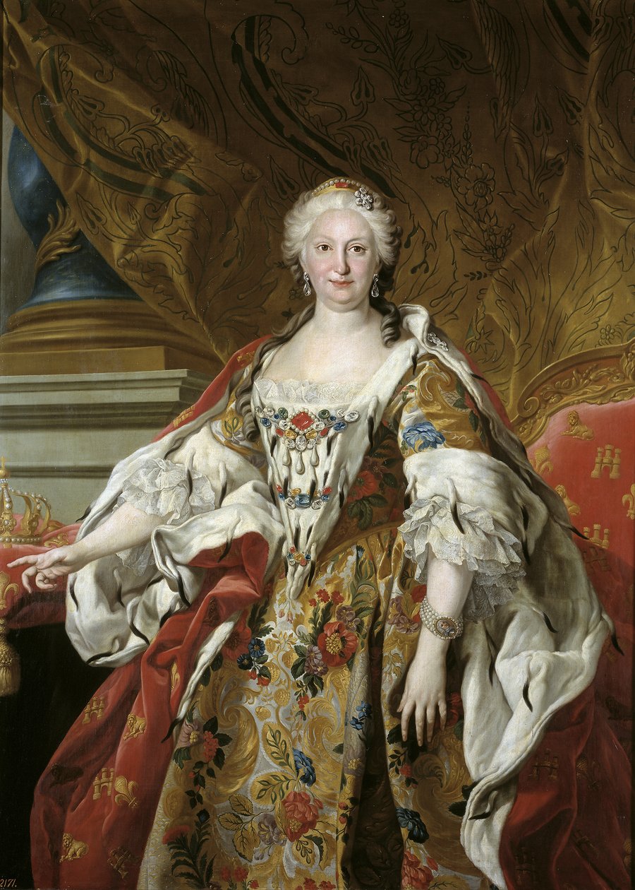 hiszpański: Isabel Farnesio, reina de España Oficjalny portret królowej Isabel de Farnesio autorstwa Louis Michel van Loo