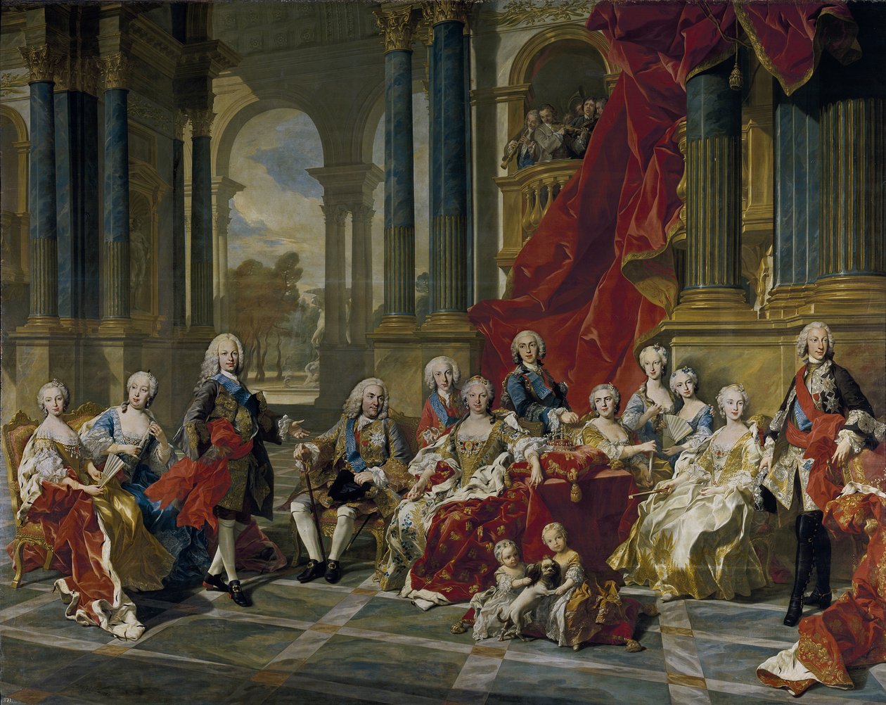 Rodzina Filipa V, króla Hiszpanii, 1743 autorstwa Louis Michel van Loo