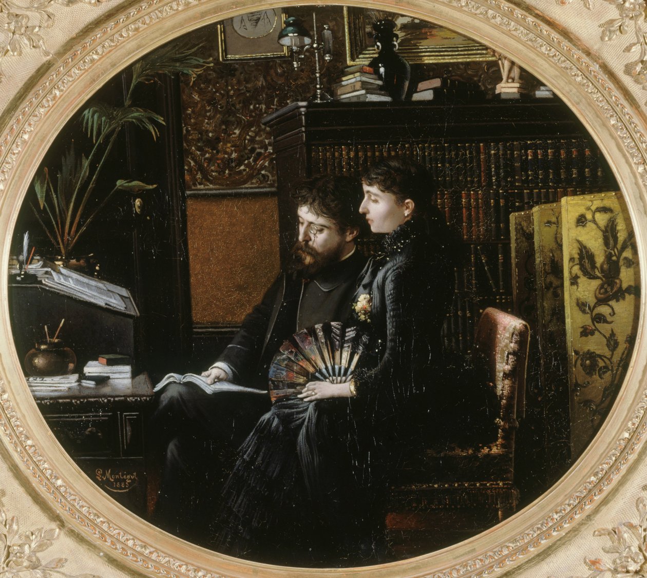 Portret Alphonse Daudeta 1840-1897 i jego żony z Julie Allard, 1883. autorstwa Louis Montegut