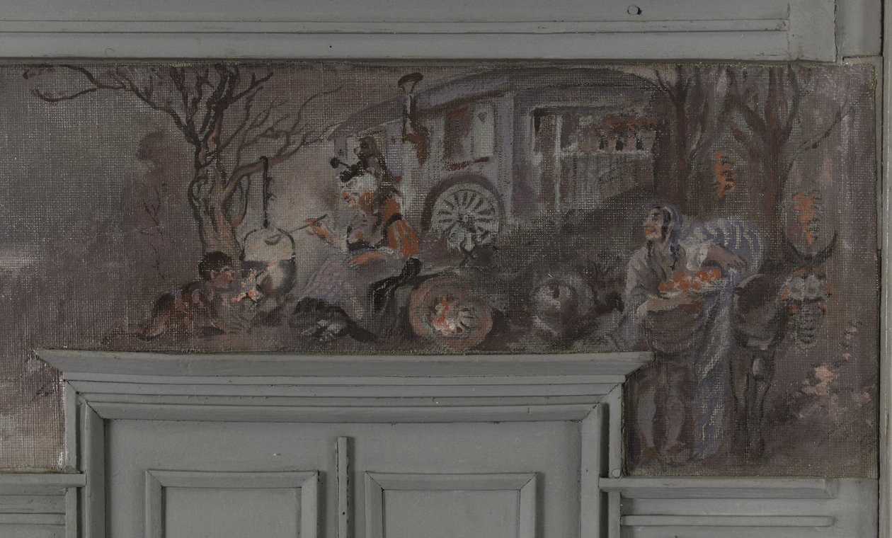 Le repas des comédiens - Model jadalni Jeana Coquelina, Villa Longchamp, Neuilly, ok. 1900 r. (olej) autorstwa Louis Morin