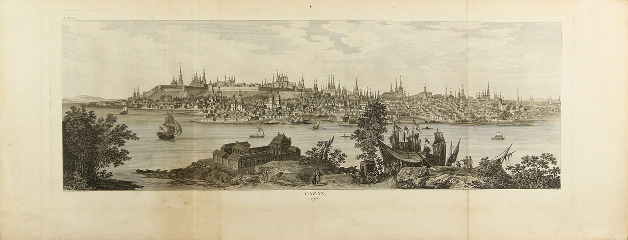 Panoramiczny widok na Kasan, 1767 autorstwa Louis Nicolas de Lespinasse