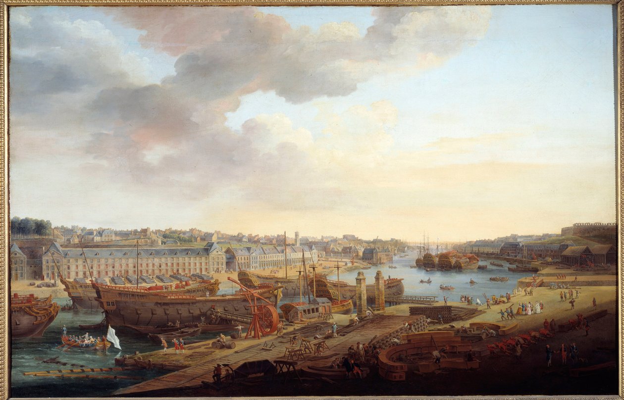 Stocznia: „Port Brześć” Obraz Louis Nicolas van Blarenberghe (1716-1794) 1774 Nd. 1,25x1,93 m Brześć, Musee des Beaux Arts autorstwa Louis Nicolas van Blarenberghe