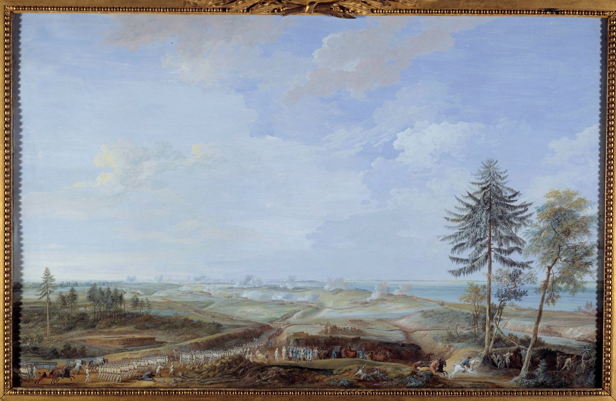 Wojna o niepodległość Stanów Zjednoczonych (1775-1783): „”Oblężenie Yorktown od 6 do 19 października autorstwa Louis Nicolas van Blarenberghe