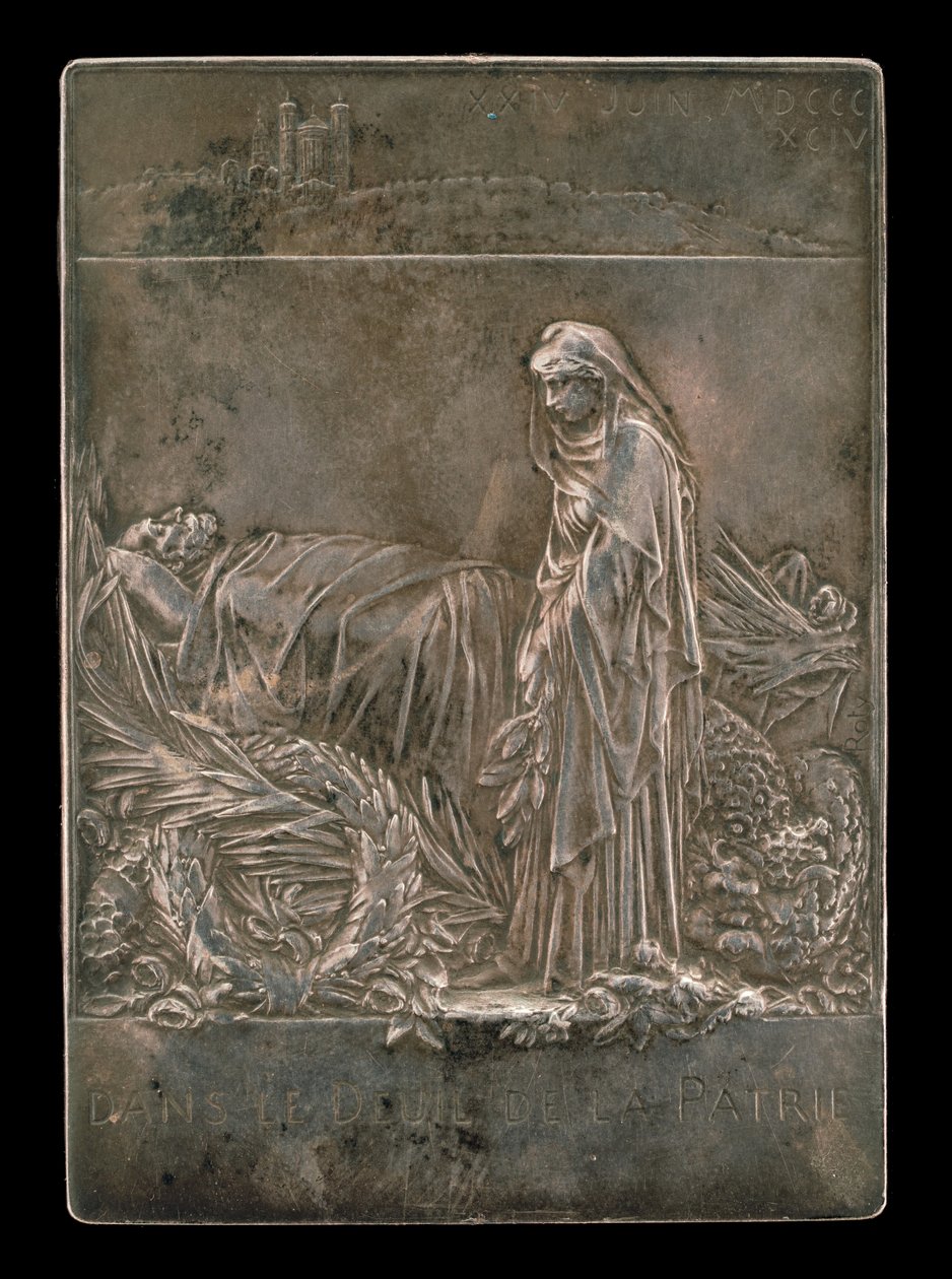 Francja opłakuje prezydenta republiki [rewers], 1894. autorstwa Louis Oscar Roty