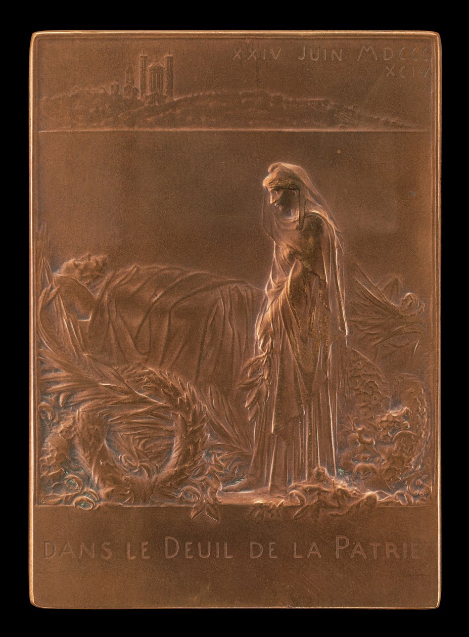 Francja opłakuje prezydenta republiki [rewers], 1894. autorstwa Louis Oscar Roty