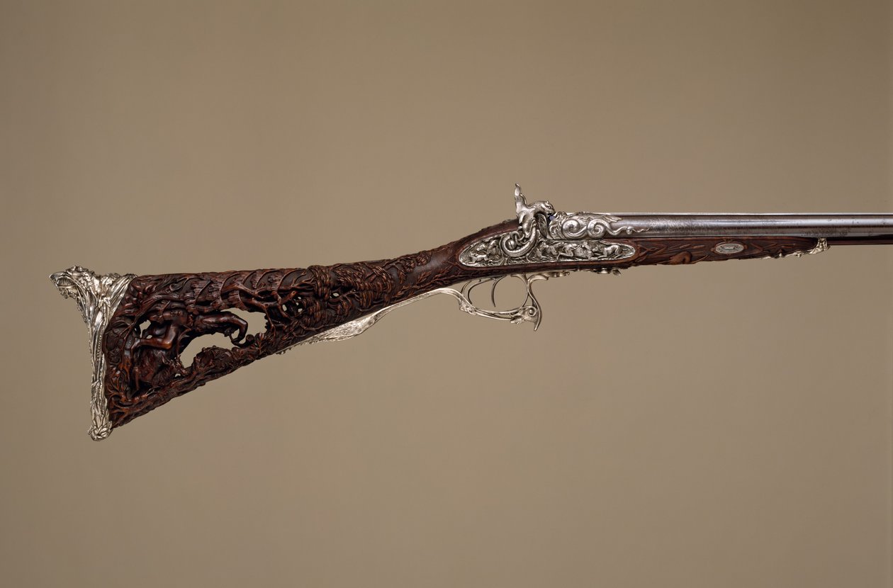 Dwulufowa strzelba perkusyjna, francuska, Paryż, dat. 1854 autorstwa Louis Perrin