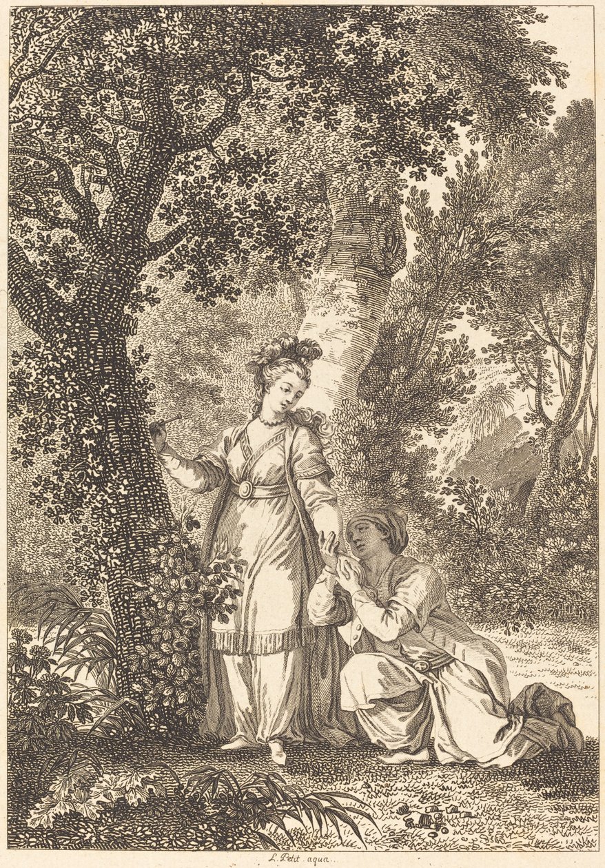 Oblubienica króla Garbe: Drzewo autorstwa Louis Petit after Jean Honoré Fragonard