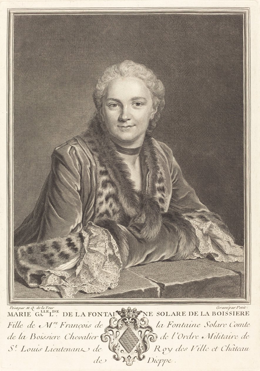 Marie Gallise de la Fontaine autorstwa Louis Petit after Maurice Quentin de La Tour