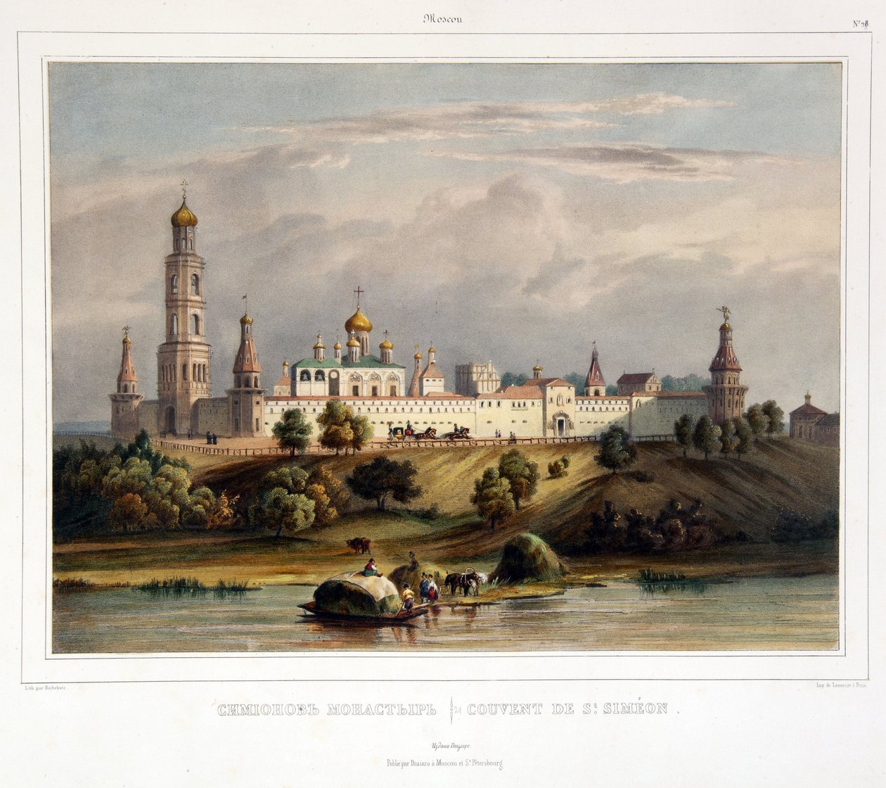 Klasztor św. Szymona (Symeon), Moskwa (Widok klasztoru Simonow w Moskwie). Praca Louisa Pierre