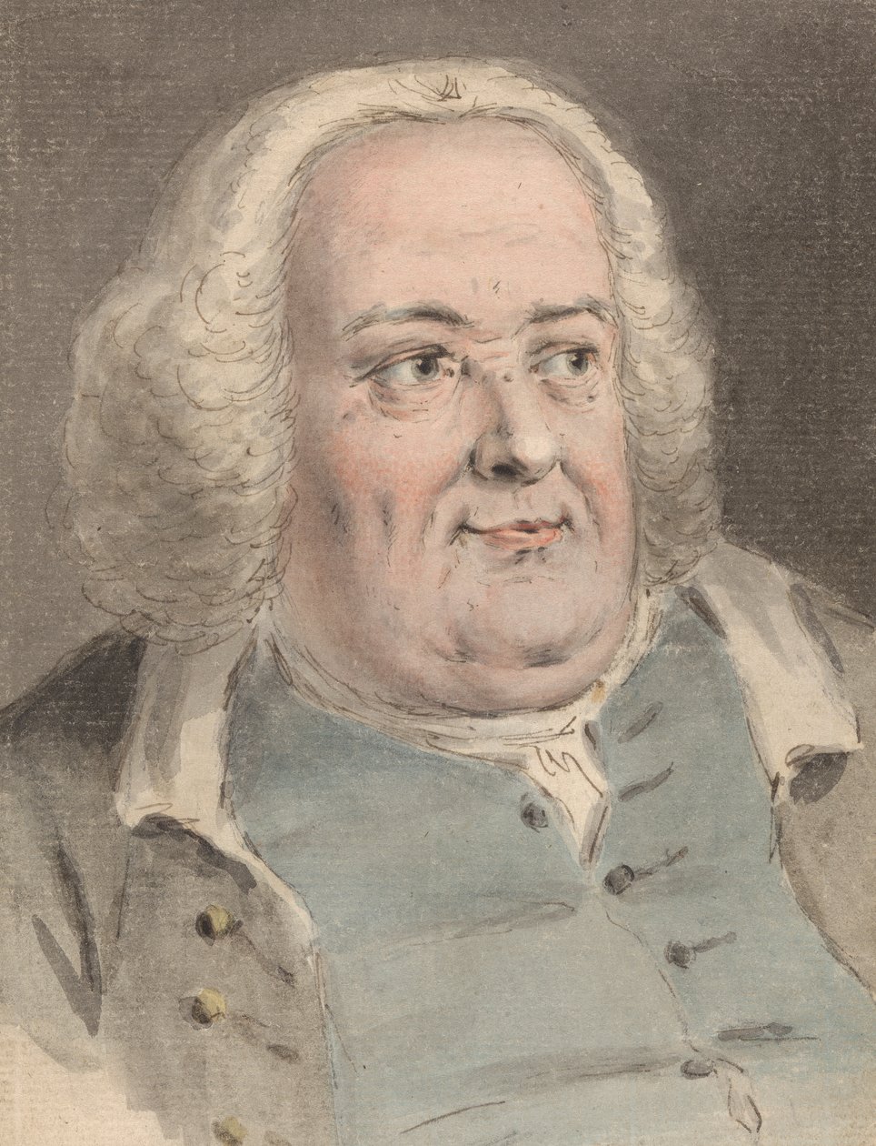 Portret mężczyzny z podwójnym podbródkiem autorstwa Louis Philippe Boitard