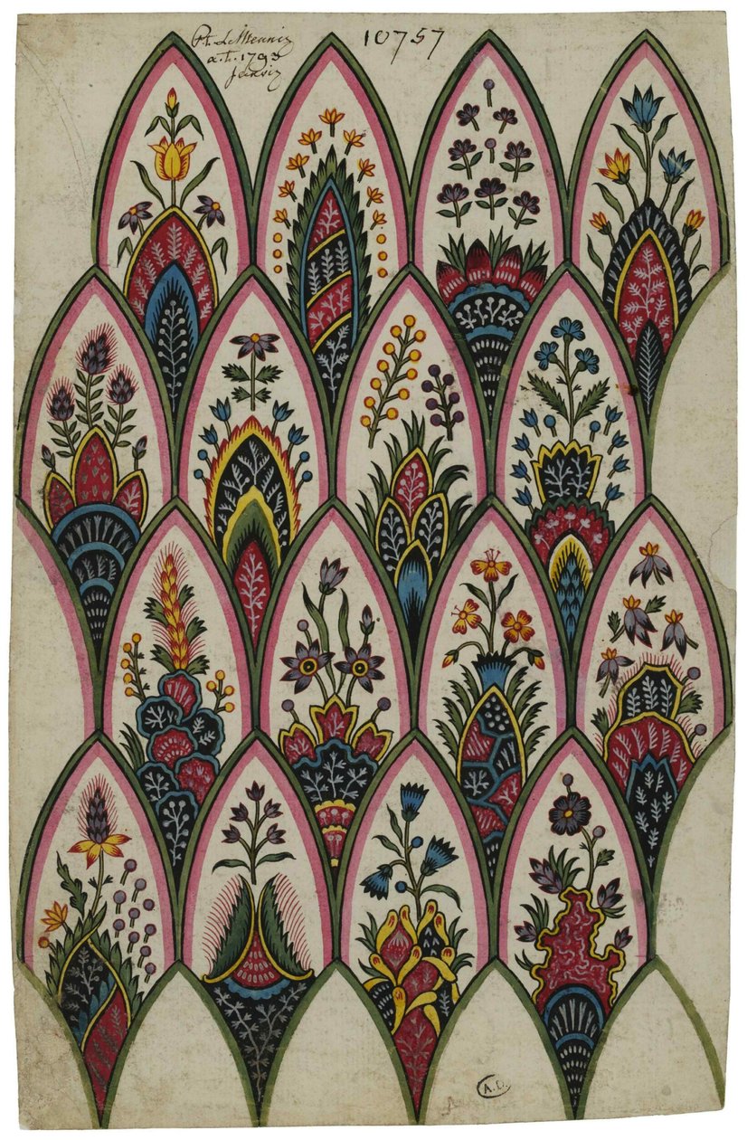 Projekt motywów indyjskich, 1793. autorstwa Louis Philippe Lemeunnié