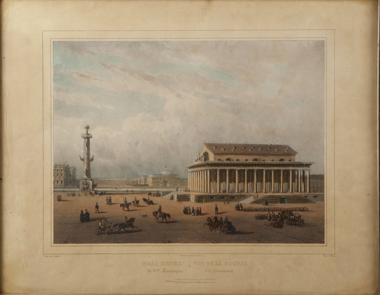 Giełda w Sankt Petersburgu, koniec lat 40. XIX wieku. autorstwa Louis Pierre Alphonse Bichebois