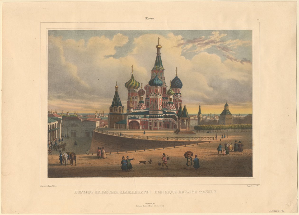 Katedra Bazylego w Moskwie, 1845 autorstwa Louis Pierre Alphonse Bichebois