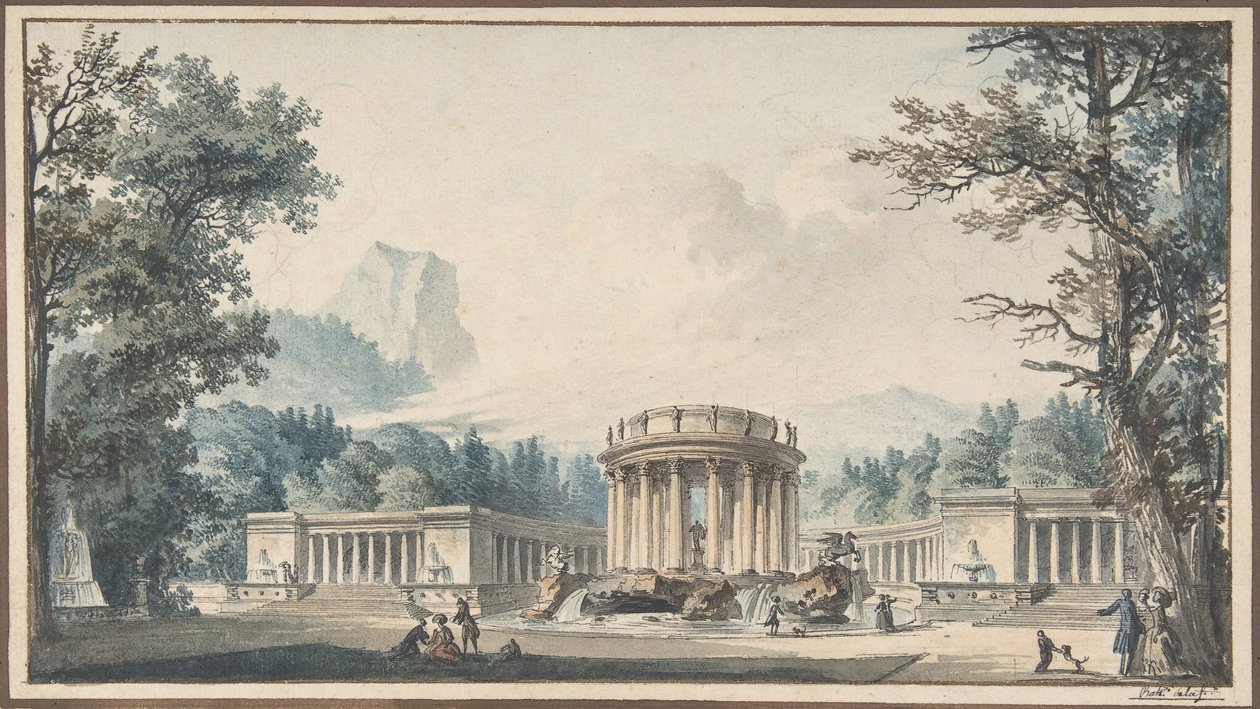 Projekt na dekorację świąteczną, b.d. autorstwa Louis Pierre Baltard