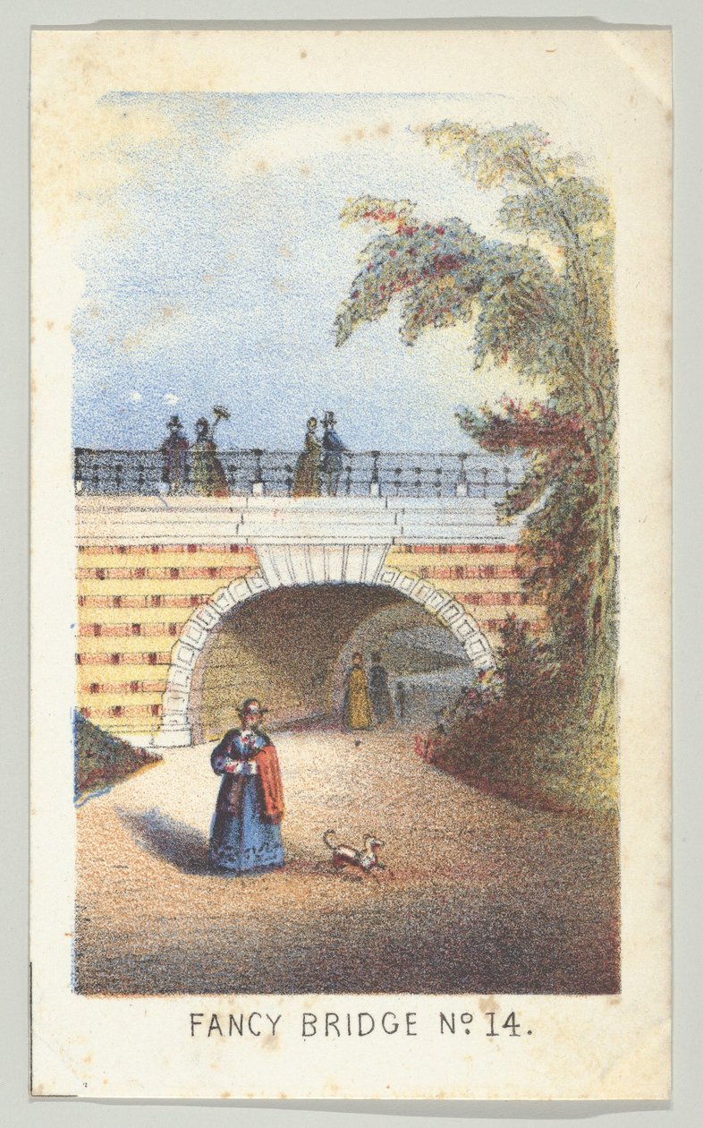 Fancy Bridge nr 14, z serii Widoki w Central Parku, Nowy Jork, część 3, 1864. autorstwa Louis Prang