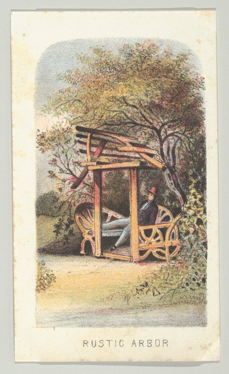 Rustykalna altana, z serii Widoki w Central Parku, Nowy Jork, część 2, 1864. autorstwa Louis Prang
