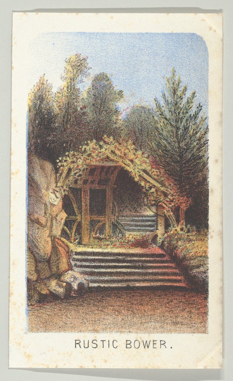Rustykalna altana, z serii Widoki w Central Parku, Nowy Jork, część 3, 1864. autorstwa Louis Prang