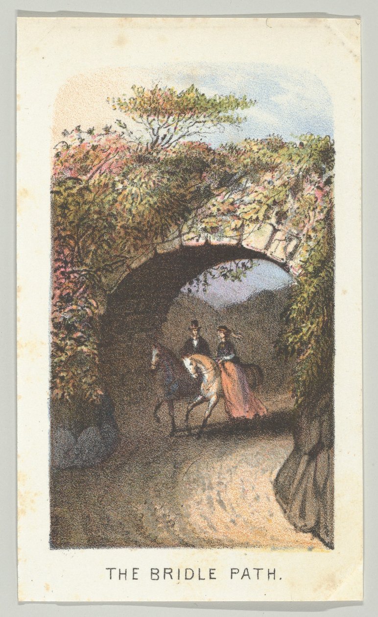 Ścieżka uzdy, z serii Widoki w Central Parku, Nowy Jork, część 2, 1864. autorstwa Louis Prang